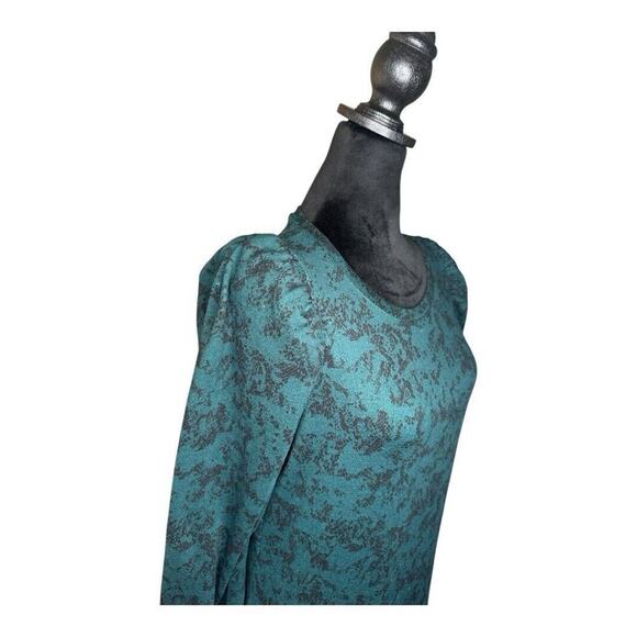 NWT Nine West Puff Long Sleeve Dress | Size M Green - Picture 6 of 13